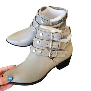 Circus by Sam Edelman Henna Studded Putty Ankle Booties NEW